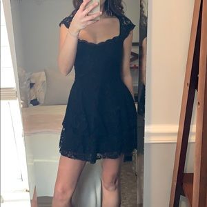 Free People Size 4 black lace mini dress